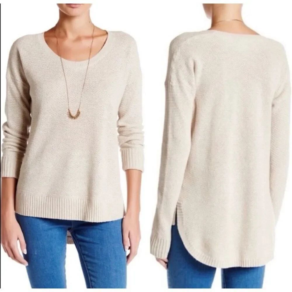 Madewell Chronicle Texture Pullover Sweater Beige Medium